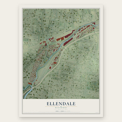 Ellendale, Missouri map print, the full design
