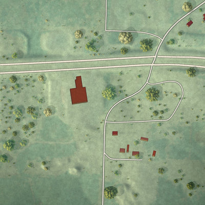 Second close-up of the map of Ellsinore, Missouri print showing more streets and buildings