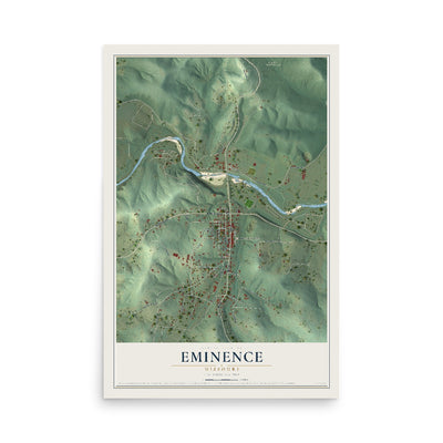 Map of Eminence, Missouri, 12 x 18 inch unframed archival matte print