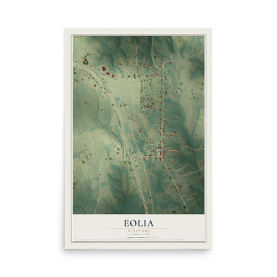 Map of Eolia, Missouri, 12 x 18 inch unframed archival matte print