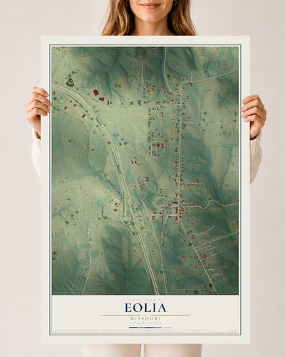 Map of Eolia, Missouri, 24 x 36 inch unframed archival matte print