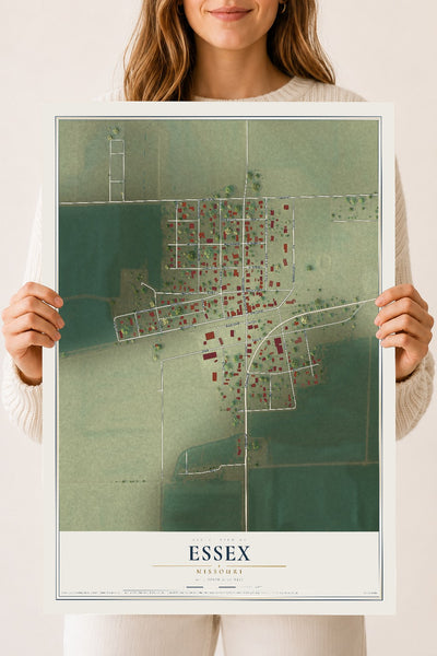 Map of Essex, Missouri, 18 x 24 inch unframed archival matte print