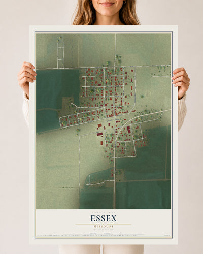 Map of Essex, Missouri, 24 x 36 inch unframed archival matte print
