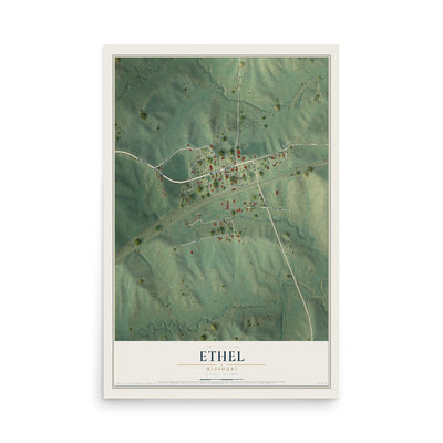 Map of Ethel, Missouri, 12 x 18 inch unframed archival matte print
