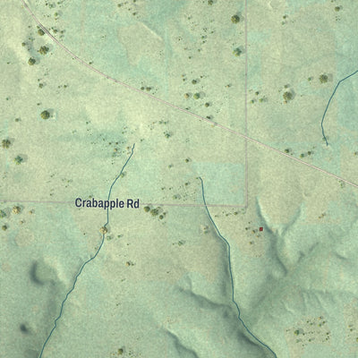 Second close-up of the map of Evergreen, Missouri print showing more streets and buildings