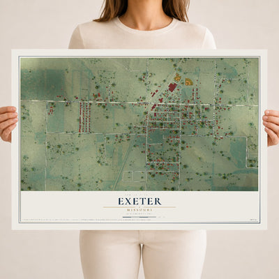 Map of Exeter, Missouri, 18 x 24 inch unframed archival matte print