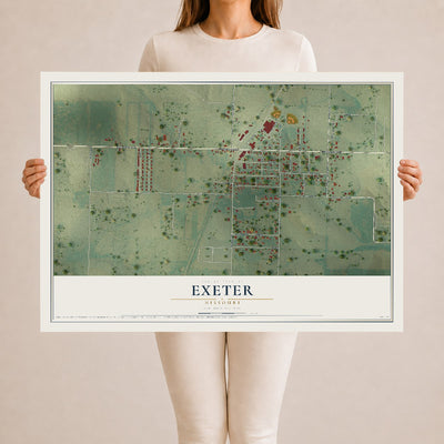 Map of Exeter, Missouri, 24 x 36 inch unframed archival matte print