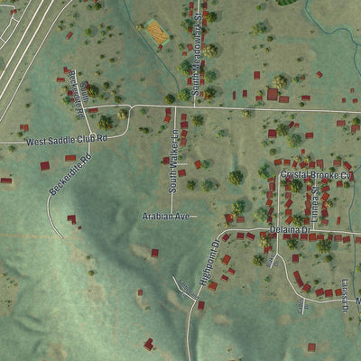 Second close-up of the map of Fair Grove, Missouri print showing more streets and buildings
