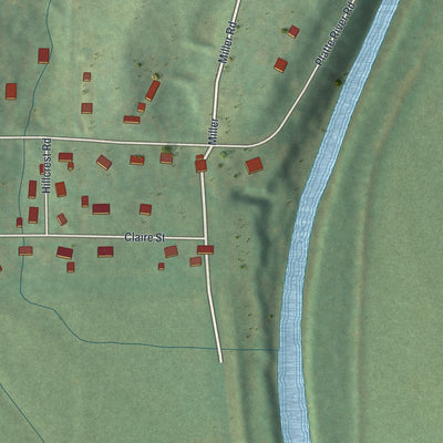 Second close-up of the map of Farley, Missouri print showing more streets and buildings