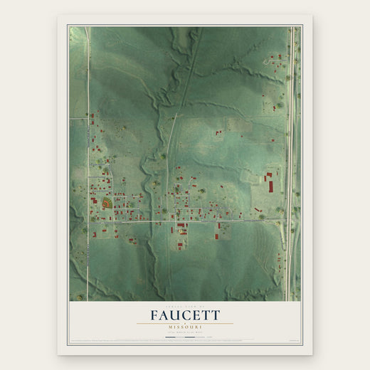 Faucett, Missouri map print, the full design