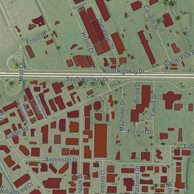 Second close-up of the map of Fenton, Missouri print showing more streets and buildings