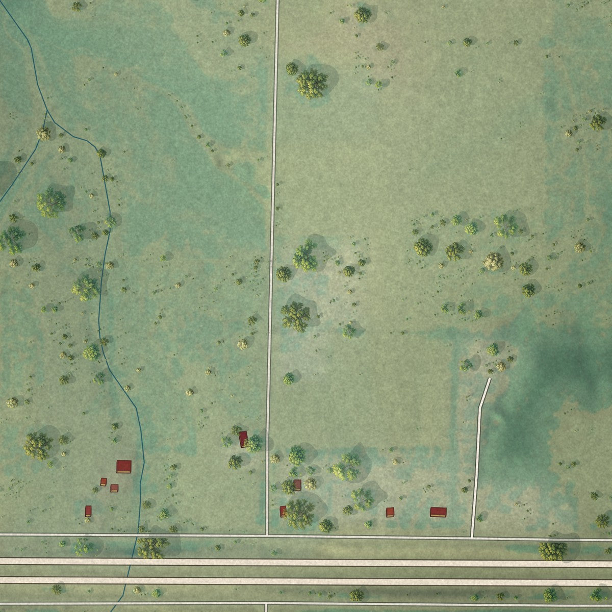 Second close-up of the map of Fidelity, Missouri print showing more streets and buildings