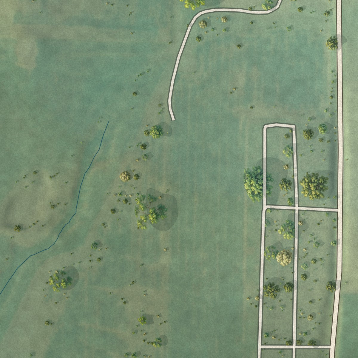 Second close-up of the map of Fillmore, Missouri print showing more streets and buildings