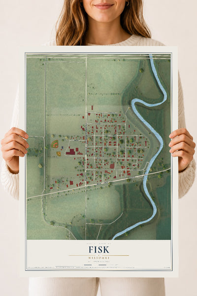 Map of Fisk, Missouri, 18 x 24 inch unframed archival matte print