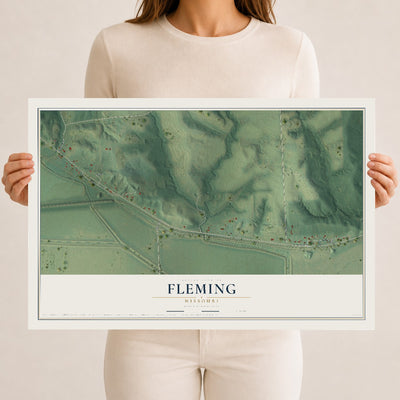 Map of Fleming, Missouri, 12 x 18 inch unframed archival matte print