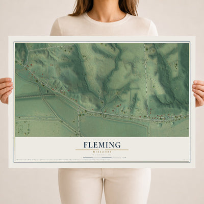 Map of Fleming, Missouri, 18 x 24 inch unframed archival matte print