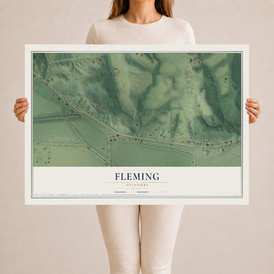 Map of Fleming, Missouri, 24 x 36 inch unframed archival matte print
