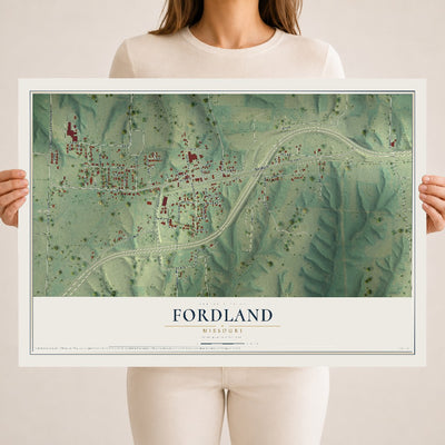 Map of Fordland, Missouri, 18 x 24 inch unframed archival matte print