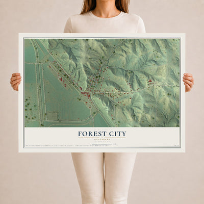 Map of Forest City, Missouri, 24 x 36 inch unframed archival matte print