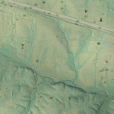 Second close-up of the map of Foristell, Missouri print showing more streets and buildings