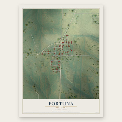 Fortuna, Missouri map print, the full design