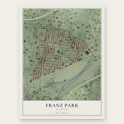 Franz Park, Missouri map print, the full design