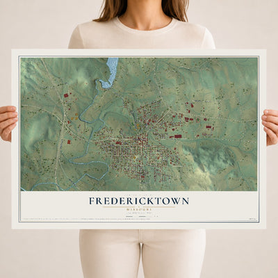 Map of Fredericktown, Missouri, 18 x 24 inch unframed archival matte print