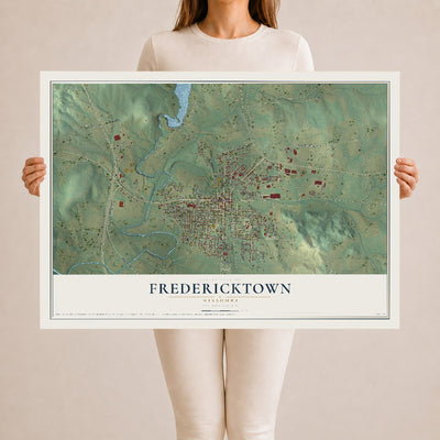 Map of Fredericktown, Missouri, 24 x 36 inch unframed archival matte print