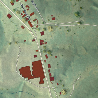 Second close-up of the map of Freeburg, Missouri print showing more streets and buildings
