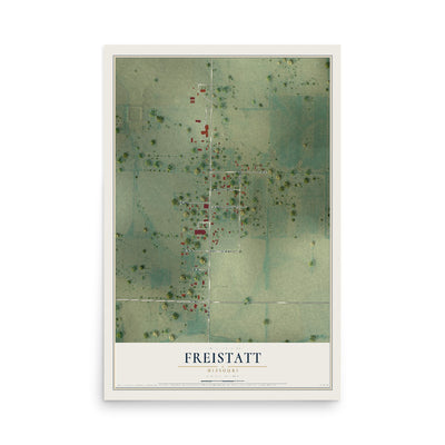Map of Freistatt, Missouri, 12 x 18 inch unframed archival matte print