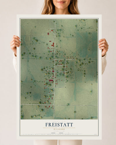 Map of Freistatt, Missouri, 24 x 36 inch unframed archival matte print
