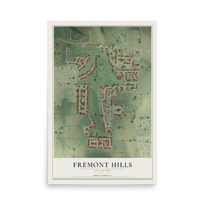Map of Fremont Hills, Missouri, 12 x 18 inch unframed archival matte print