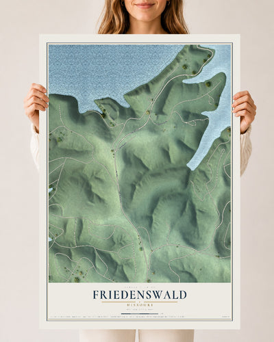 Map of Friedenswald, Missouri, 24 x 36 inch unframed archival matte print