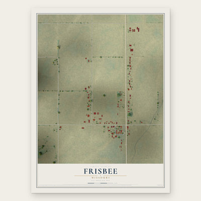 Frisbee, Missouri map print, the full design