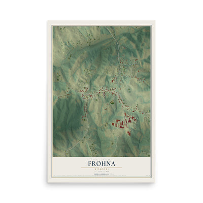 Map of Frohna, Missouri, 12 x 18 inch unframed archival matte print