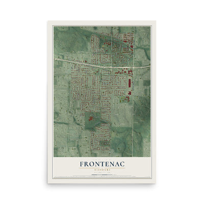 Map of Frontenac, Missouri, 12 x 18 inch unframed archival matte print