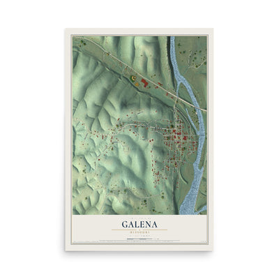Map of Galena, Missouri, 12 x 18 inch unframed archival matte print