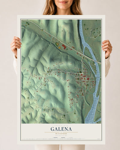 Map of Galena, Missouri, 24 x 36 inch unframed archival matte print