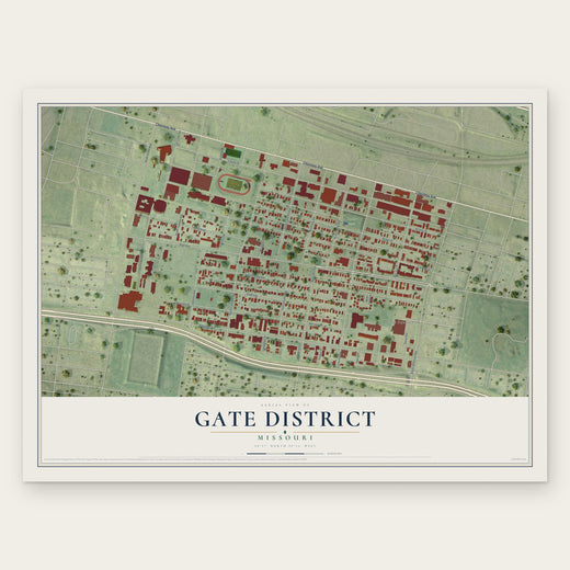 Gate District, Missouri map print, the full design