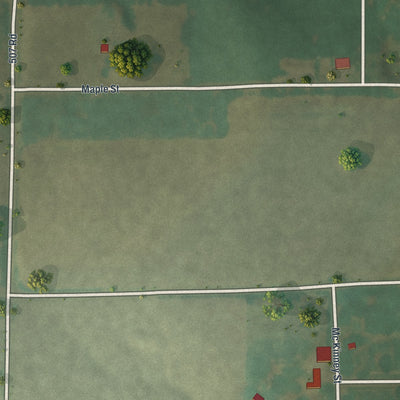 Second close-up of the map of Gentry, Missouri print showing more streets and buildings