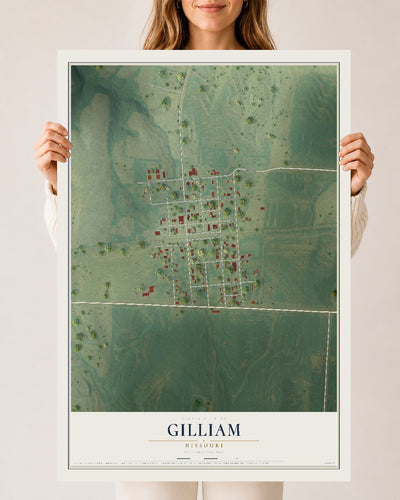 Map of Gilliam, Missouri, 24 x 36 inch unframed archival matte print