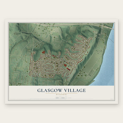 Glasgow Village, Missouri map print, the full design