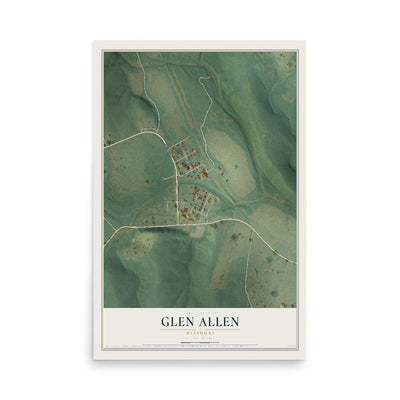 Map of Glen Allen, Missouri, 12 x 18 inch unframed archival matte print