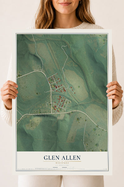 Map of Glen Allen, Missouri, 18 x 24 inch unframed archival matte print