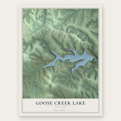 Goose Creek Lake, Missouri map print, the full design