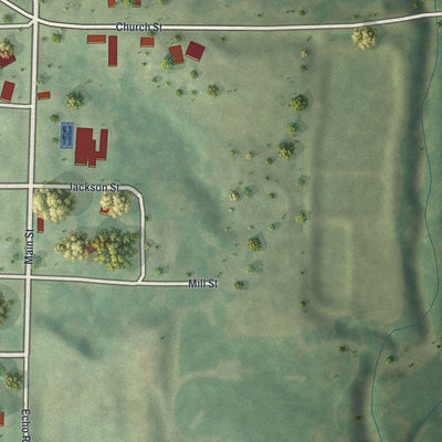 Second close-up of the map of Graham, Missouri print showing more streets and buildings