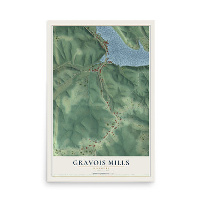 Map of Gravois Mills, Missouri, 12 x 18 inch unframed archival matte print