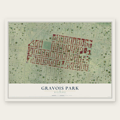 Gravois Park, Missouri map print, the full design