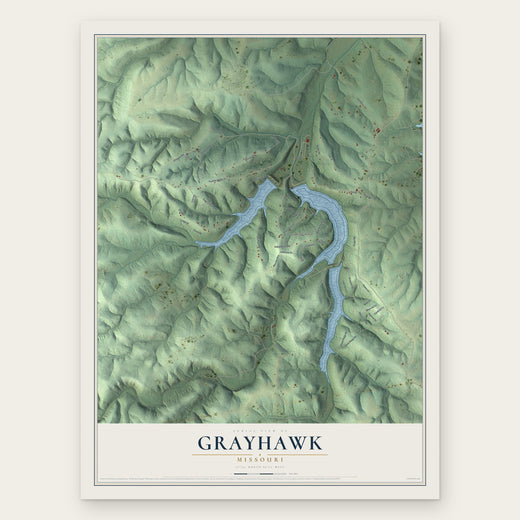 Grayhawk, Missouri map print, the full design