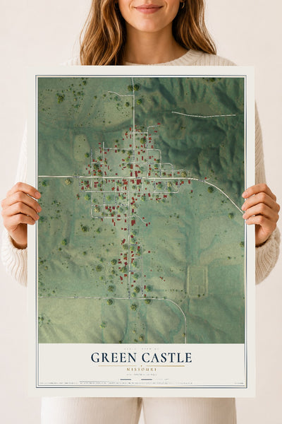 Map of Green Castle, Missouri, 18 x 24 inch unframed archival matte print